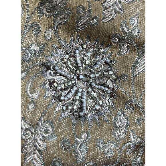 David Meister Skirt Size 2 Gold Silver Beaded Embroidered Medallion Cocktail - Picture 4 of 8